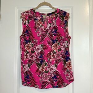 J. Crew floral blouse size 6 v-neck